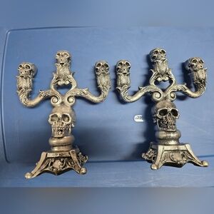 Silver Skull Candelabras